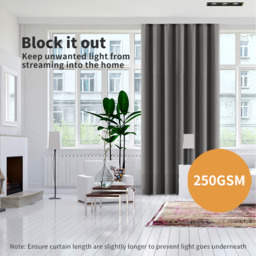 2 Pack Triple Layer Eyelet Blackout Curtain - Charcoal / 117cm / 183cm - thumbnail 5
