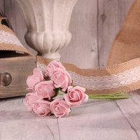 Bunch of 8 Foam Tea Rose Buds  - Baby Pink