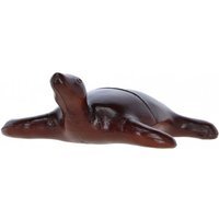 Handcrafted Leather Turtle Decorative Ornament - Chestnut - image 1