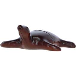 Handcrafted Leather Turtle Decorative Ornament - Chestnut - thumbnail 2