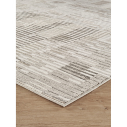 Mayfair Living Room Area Rug Metallic Sheen Contemporary Modern Matrix Design - Stone / 170cm - thumbnail 4