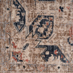 Beige Traditional Fringed Area Rug - Multicolour  / 170cm - thumbnail 4