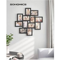 SONGMICS 12-Photo Collage Picture Frame, Assembly Required - Black / 63.3cm