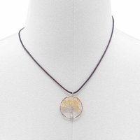 Tree of Life Pendant in Carnelian, Symbol of Vitality, Passion - Yellow - image 1