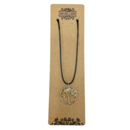 Tree of Life Pendant in Carnelian, Symbol of Vitality, Passion - Yellow - thumbnail 2