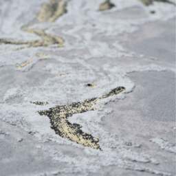Metallic Distressed Marble Effect Area Rug - Grey & Gold / 230 x 160cm - thumbnail 5