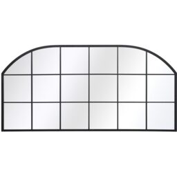 MirrorOutlet The Arcus Metal Framed Window Arched Wall or Mantle Mirror - Black - thumbnail 3