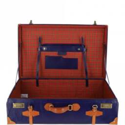 Ashwood Vintage Large Leather Trunk VIN 26 - Navy - thumbnail 5