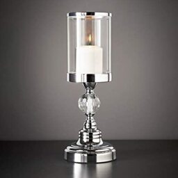 Crystal Effect Chrome Candle Holder - Silver - thumbnail 2