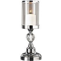 Crystal Effect Chrome Candle Holder - Silver