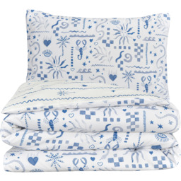 Luxury Soft Reversible Holiday Postcard Duvet Cover and Pillowcases - Blue / Duvet Cover With two Pillowcase / King - thumbnail 3