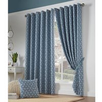 Bourne Ring Top Curtains - Blue / 168cm