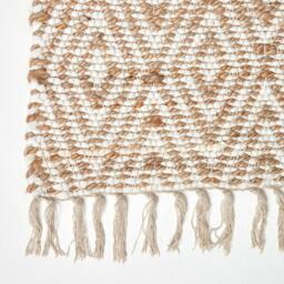 Homescapes Sierra Neutral Diamond Pattern Hemp Chindi Rug - Natural / 150cm - thumbnail 3