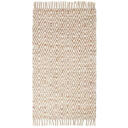 Homescapes Sierra Neutral Diamond Pattern Hemp Chindi Rug - Natural / 150cm - thumbnail 2