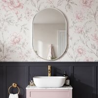 Lincoln Oval Frameless Bathroom Mirror - Silver