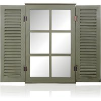 Country Window with Slatted Shutter Design Glass Mirror - Silver - thumbnail 1