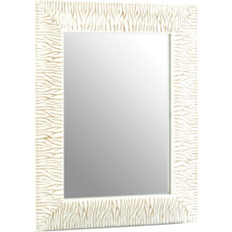 Zelma Antique White And Brush Gold Wall Mirror - White - thumbnail 2