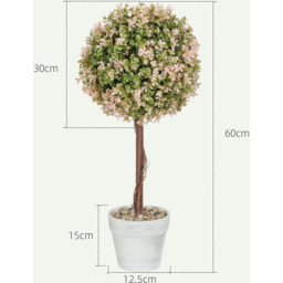 HOMCOM Set of 2 Decorative Artificial Plants Fake Plants - Cream - thumbnail 3