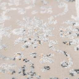 Metallic Traditional Medallion Living Area Rug - Greige / 110 x 60cm - thumbnail 3