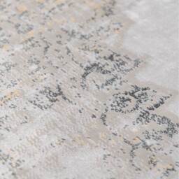 Metallic Traditional Medallion Living Area Rug - Greige / 110 x 60cm - thumbnail 4
