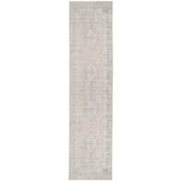 Neutral Beige Distressed Traditional Medallion Non Slip Washable Area Rug - Beige / 240 x 60cm - thumbnail 2