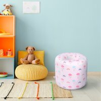 Kids Bean Bag Chair Round Beanbag Seat Pouffes - Rainbow