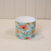 Classic Teal Floral Bird Cage Pot - Multi