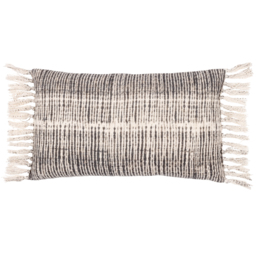 Sono Ink Abstract Fringed Cushion - Black / Polyester - thumbnail 2