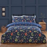 Autumn Microfibre Polyester Reversible Duvet Set With Pillowcase - Multi / Double