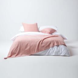 Homescapes Cotton Rajput Ribbed Throw - Pink / 360cm / 2.32kg - thumbnail 2