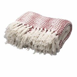 Boho Ruby Two Tone Cotton Throw Cozy Stylish - Red - thumbnail 5