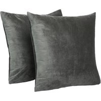 Pack Of Matte Velvet Cushion Covers - Charcoal Grey / 45cm / 2