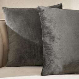 Pack Of Matte Velvet Cushion Covers - Charcoal Grey / 45cm / 2 - thumbnail 4