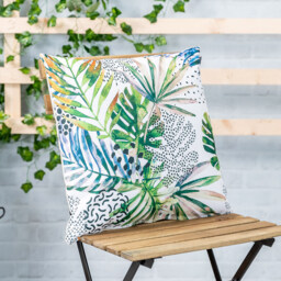 Watercolour Palm Print Outdoor Cushion (Set of 4) - Yellow - thumbnail 4