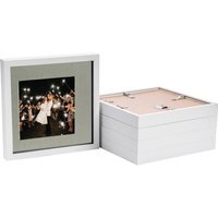 "3D Box Photo Frame - 10 x 10"" with 6x6"" Mount - Pack of 5 - White/Grey" - thumbnail 1