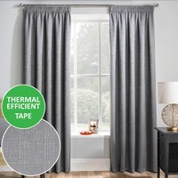 Matrix Tape-Top Thermal Noise Reducing Dim Out Curtains - Grey / 117cm / 137cm