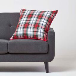 Cotton Macduff Tartan Cushion Cover - Red / 60cm - thumbnail 2