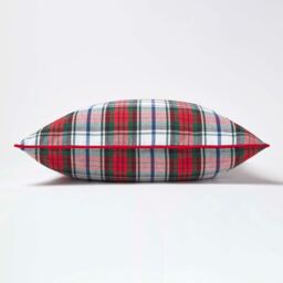 Cotton Macduff Tartan Cushion Cover - Red / 60cm - thumbnail 3
