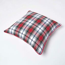 Cotton Macduff Tartan Cushion Cover - Red / 60cm - thumbnail 4