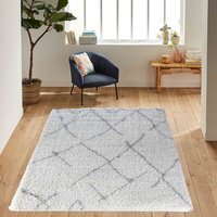 Moroccan Berber Shaggy Rugs Living Room Scandi Design - Light Cream / 80x150 cm Rectangle