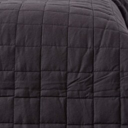 Cotton Quilted Reversible Bedspread - Black-Grey / Single - thumbnail 3