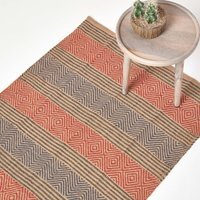 Homescapes Multicolour Geometric Patterned Jute Rug - Multi Colour / 150cm - image 1