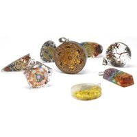 Orgonite Power Pendant with Stone Chakra, Tree of Life - Multi