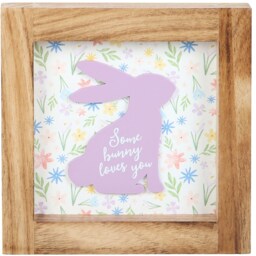 Some Bunny Loves You Wooden Frame Sign 15cm - 15 x 15cm - thumbnail 2