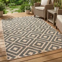 Diamond Geo Indoor and Outdoor Rug - Natural / 170cm - thumbnail 1