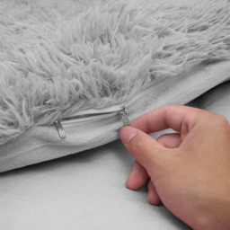3Pcs Light Grey Single Side Faux Mink Fleece Duvet Set - Light Grey / Single - thumbnail 2