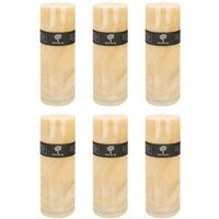 Round Vanilla Pillar Candles - 215 Hours - Cream - Pack of 6 - Natural