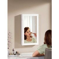 SONGMICS Wall Mount Mirrored Jewellery Cabinet - White