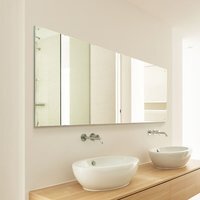 Sheet Mirror Glass with 4 Holes and Polished Edges - Clear - thumbnail 1