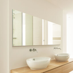 Sheet Mirror Glass with 4 Holes and Polished Edges - Clear - thumbnail 2